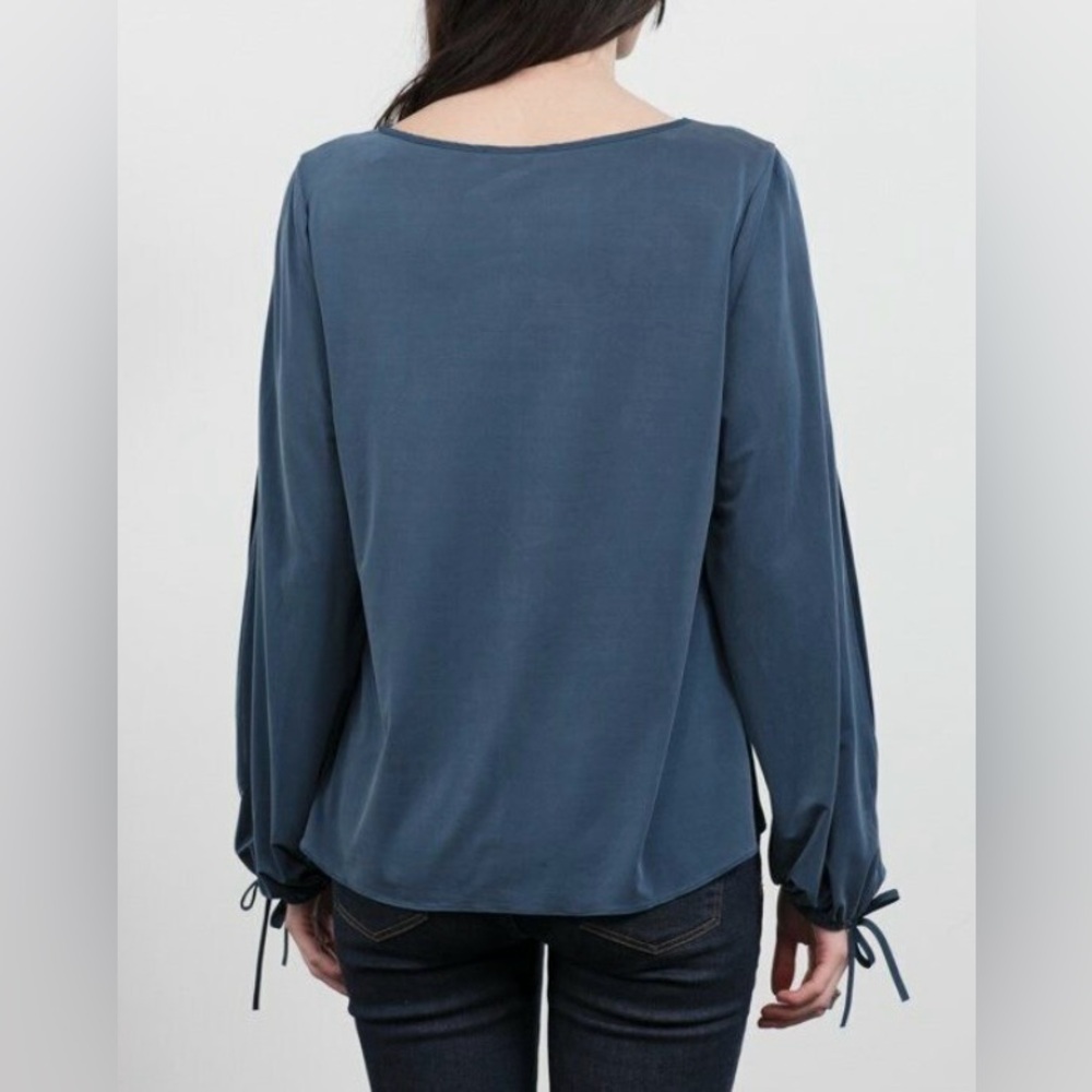Lola & Sophie Silk Peasant Top size S - Picture 2 of 16